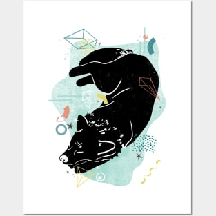 Sleeping Wolf illustration Posters and Art